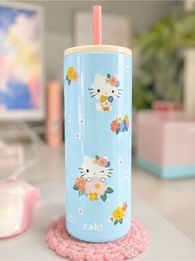 zak! Hello Kitty Floral Stainless Tumbler – Blue